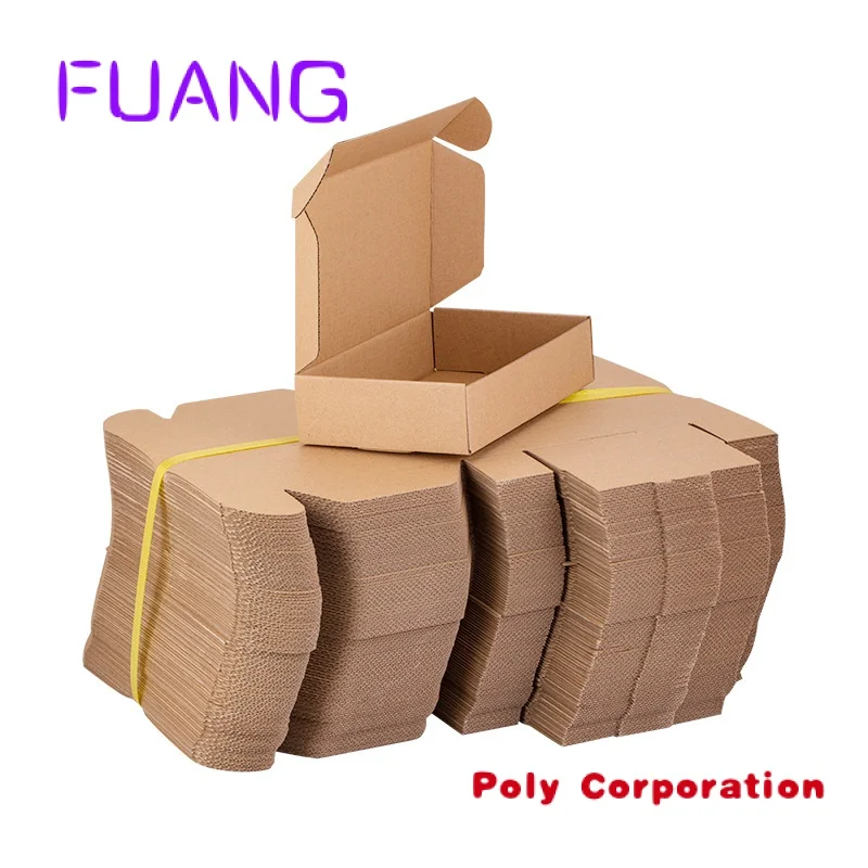 

Custom Custom Print Logo Brown Cardboard Packaging Carton Kraft Corrugated Paper Boxes Factory Wholesale packing box for small