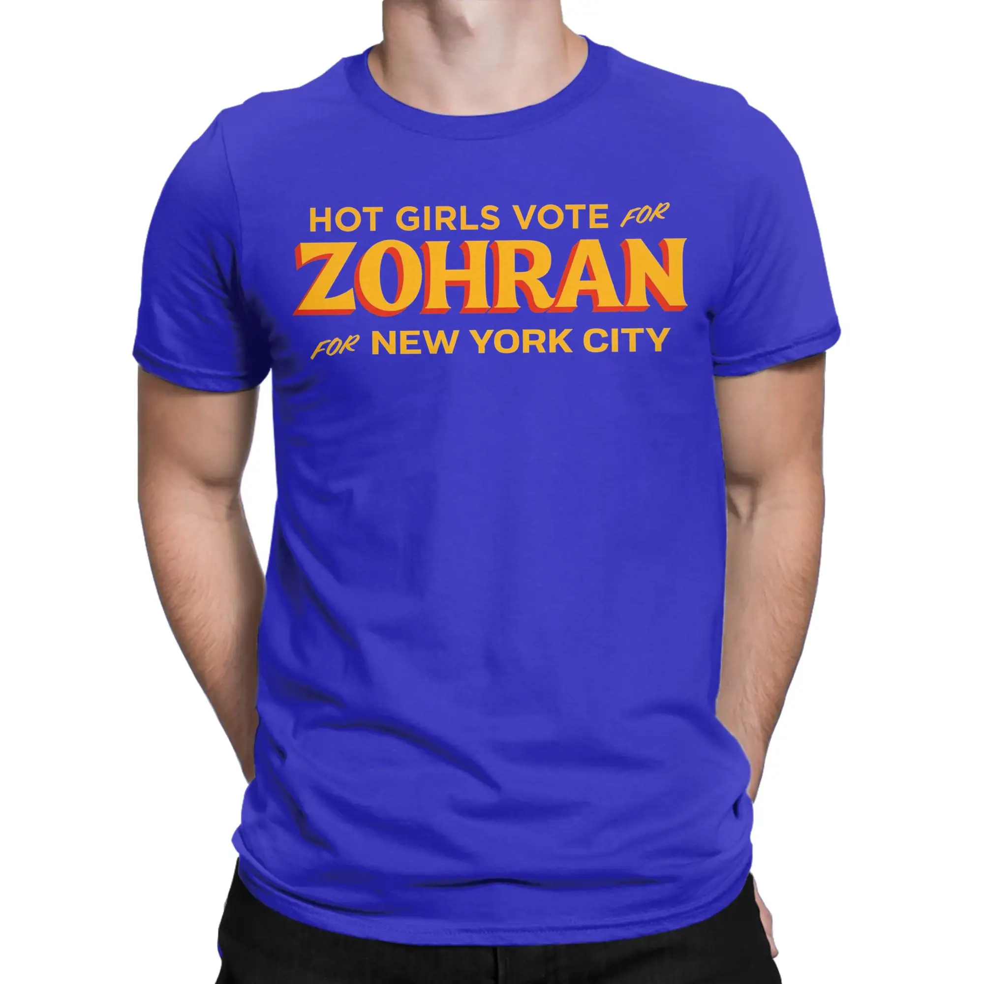 Humor Hot Girls Vote for Zohran for New York City T-Shirt for Men O Neck Cotton T Shirts  Short Sleeve Tees Graphic Clothing