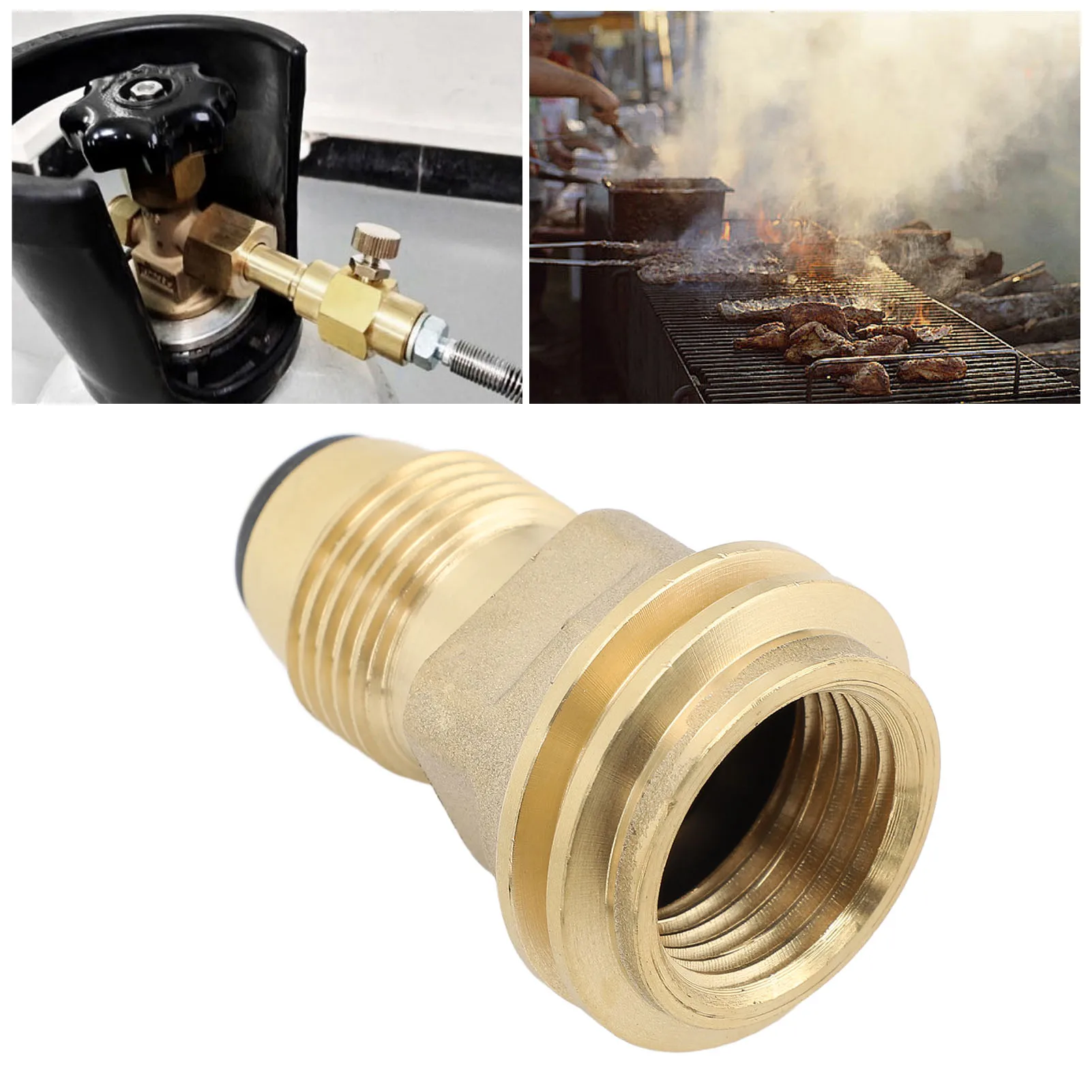 Propane Tank Adapter Converts Brass Anti Leakage POL to QCC1 Propane Adapter for Camping Outdoor