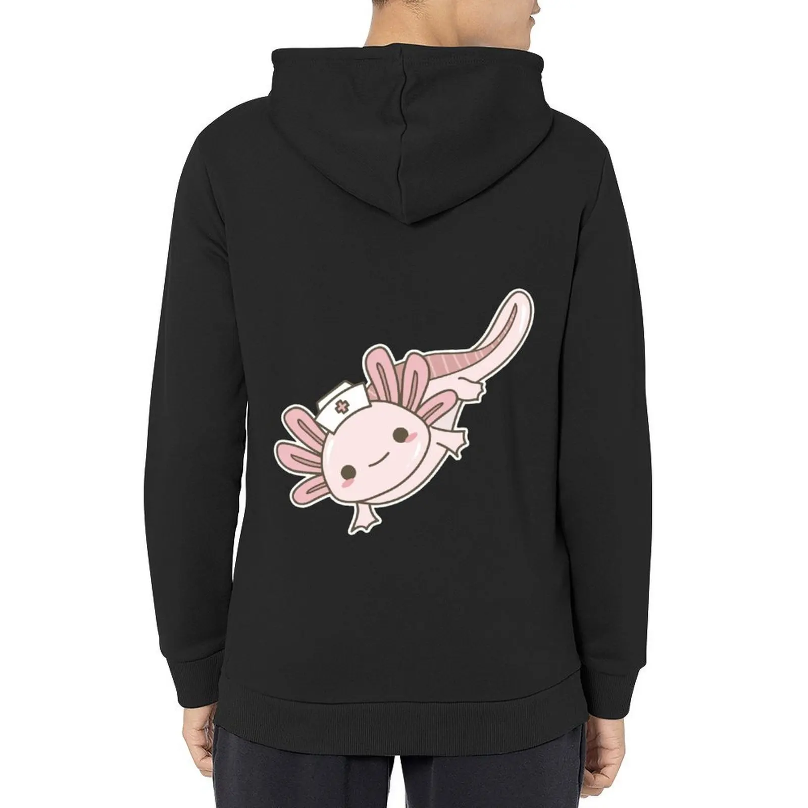 

Nurse Axolotl, Kawaii Nurse Hoodie male clothes blouse graphic t shirts men men's clothes new in hoodies & sweatshirts