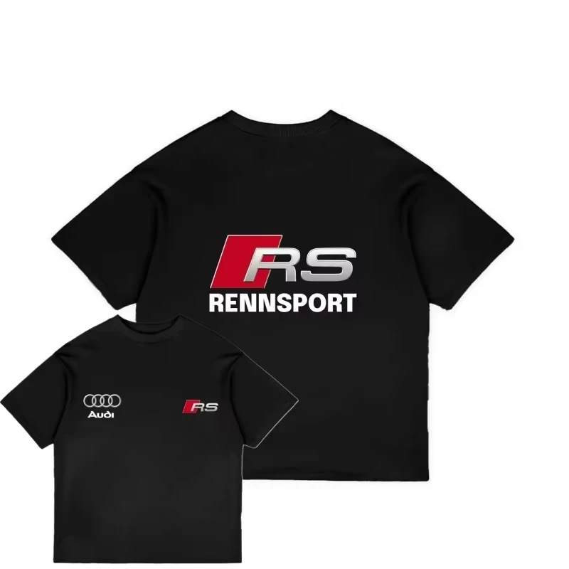 

Мужские и женские футболки AUDI RS, летние модные классические свободные и универсальные мужские футболки с короткими рукавами