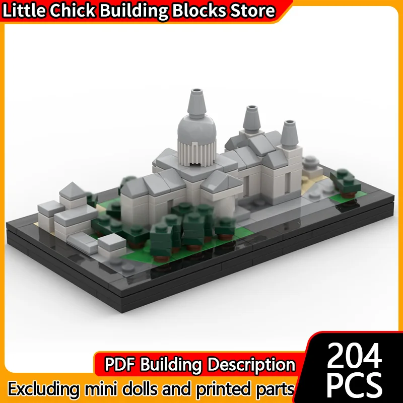 City Street View Model MOC Building Bricks St.Paul's Cathedral Modular Technology Children Holiday Gifts Assemble Toys Suit