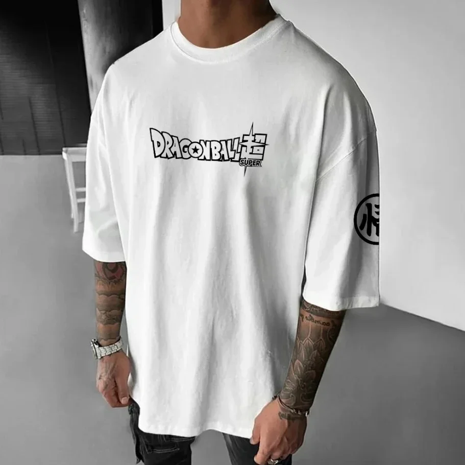 2026 Summer Japanese Dragon Ball Crew Neck T-Shirt Comic Print Retro Cotton Short Sleeve Men's and Women's Top Short Sleeve Y2k