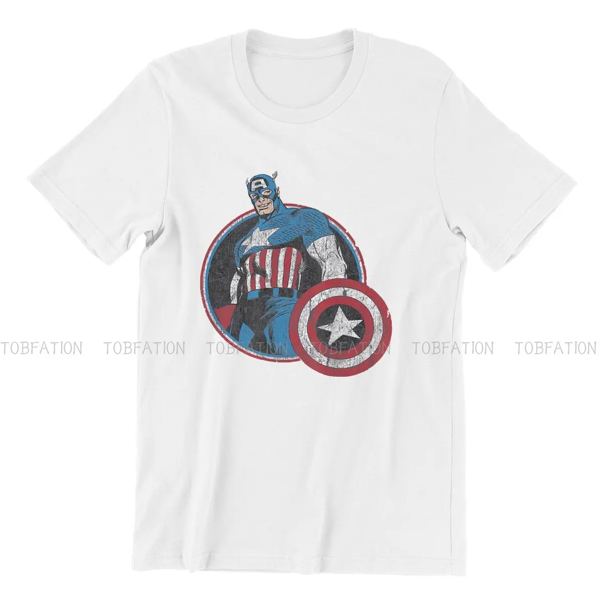 Cap Hero TShirt For Men Disney Captain America Film Clothing Novelty T Shirt Soft Print Loose