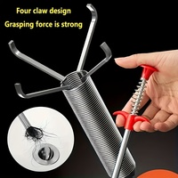 90/160cm Multifunctional Pipe Dredging Tool Bendable Drain Auger Sewer Hair Cleaning Claw Spring Loaded Grabber Pickup Pipe Tool