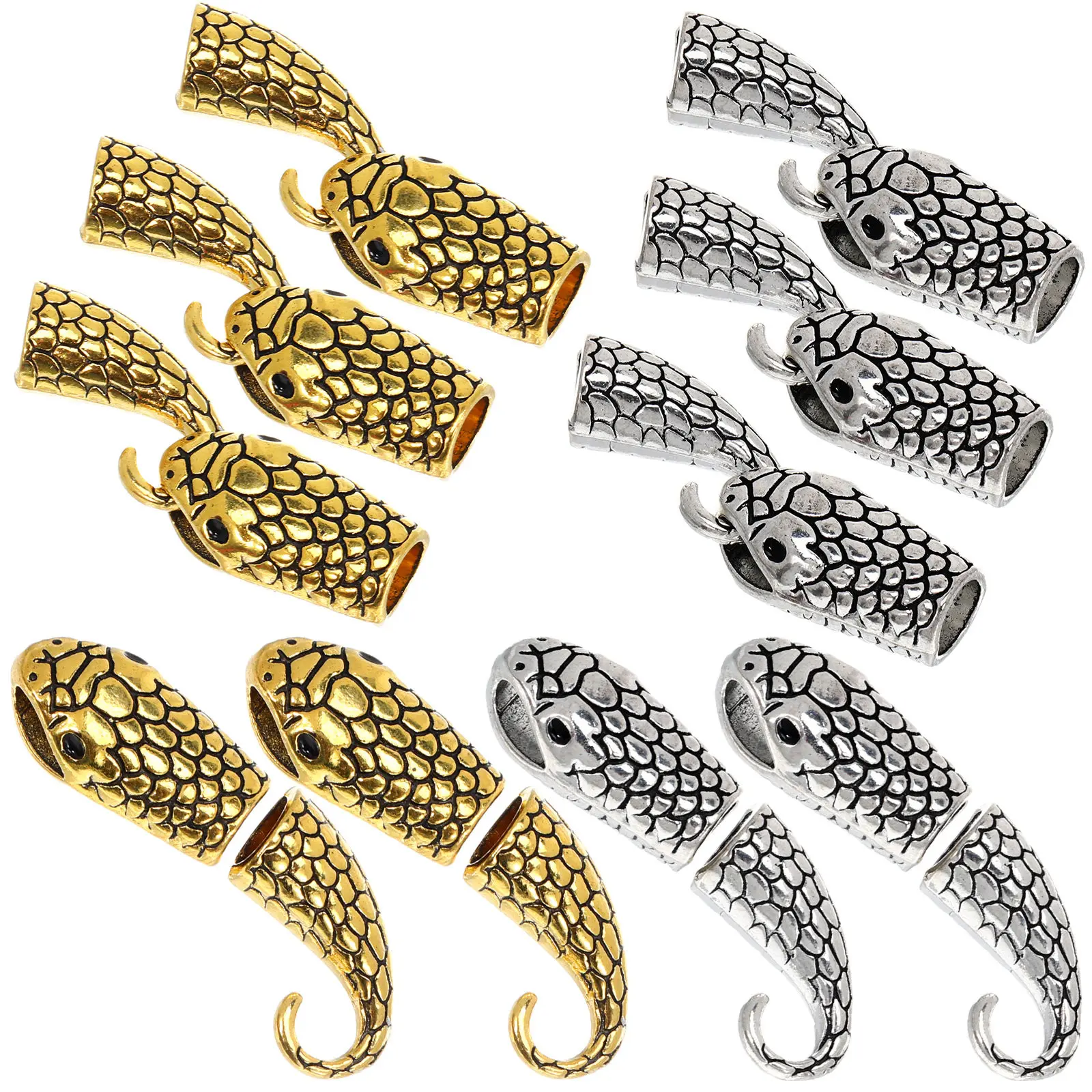 

10Pairs Snakehead Clasps Smooth Finish Jewelry Connectors for DIY Bracelets Necklaces Anklets Handmade Fashion Accessory