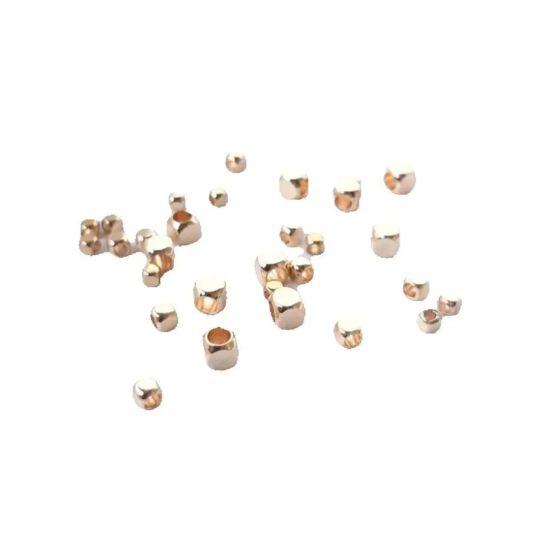 14K Bag of Gold Small Square Beads Separated Dice Beads Handmade Diy String Jewelry Bracelet Earrings Accessories C226