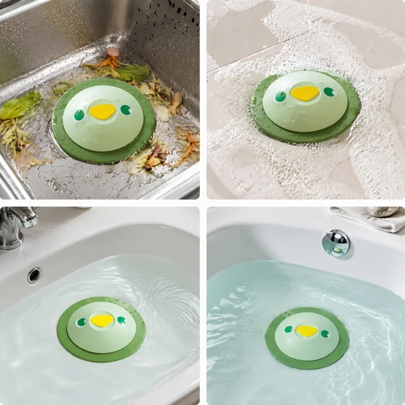 3PCS Random Color Silicone Drain Stopper, Anti-Odor Anti-Insect Sewer Seal Cover for Kitchen Bathroom Laundry
