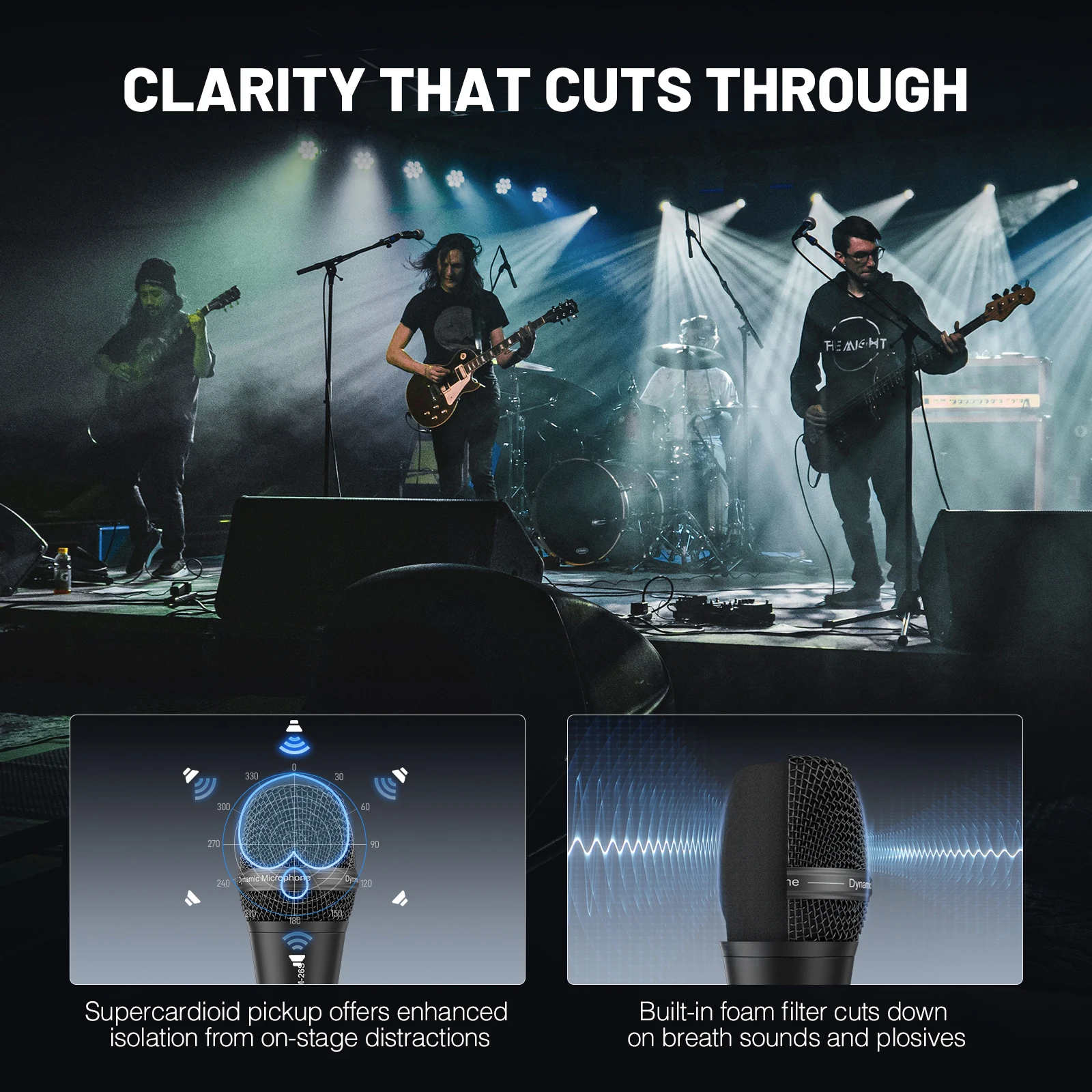 PM-26S | Wired Dynamic Supercardioid Vocal Microphone with ON/OFF Switch