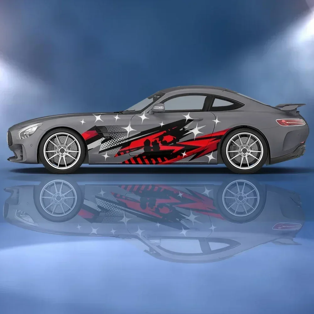 

Абстрактный звездный дизайн, графический дизайн, боковая наклейка автомобиля, виниловая бумага, аксессуары для автоспорта, подходят для автомобилей, грузовиков, внедорожников, автомобилей, наклейки