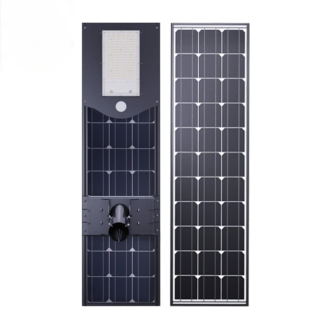 100W Integrated All In One Solar Street Light Solar Lighting For Parking Lot Double Side Solar Panel