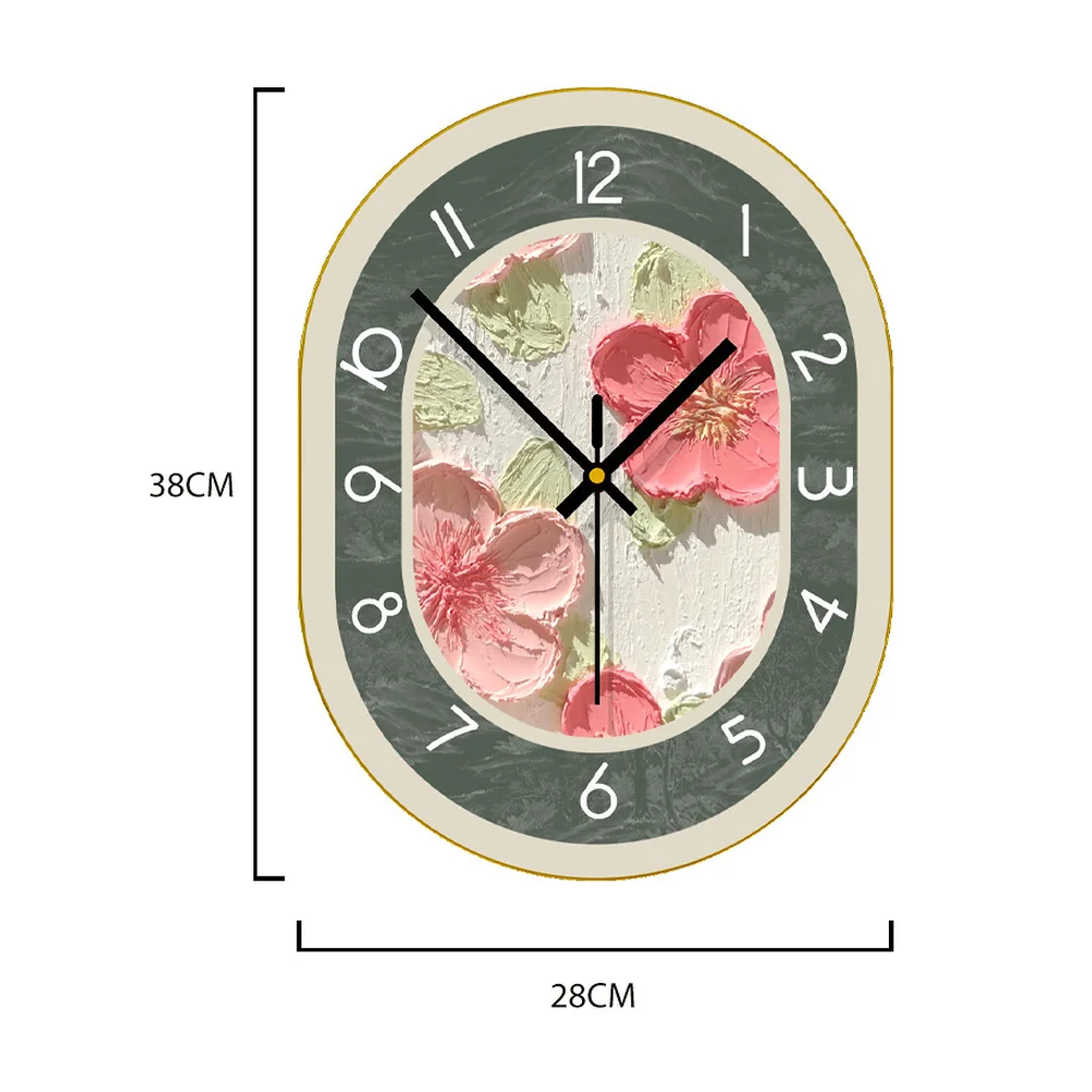 

Flower hanging clock living room modern and simple clock home decoration high-end feeling, silent clock hanging on the wall ﻿