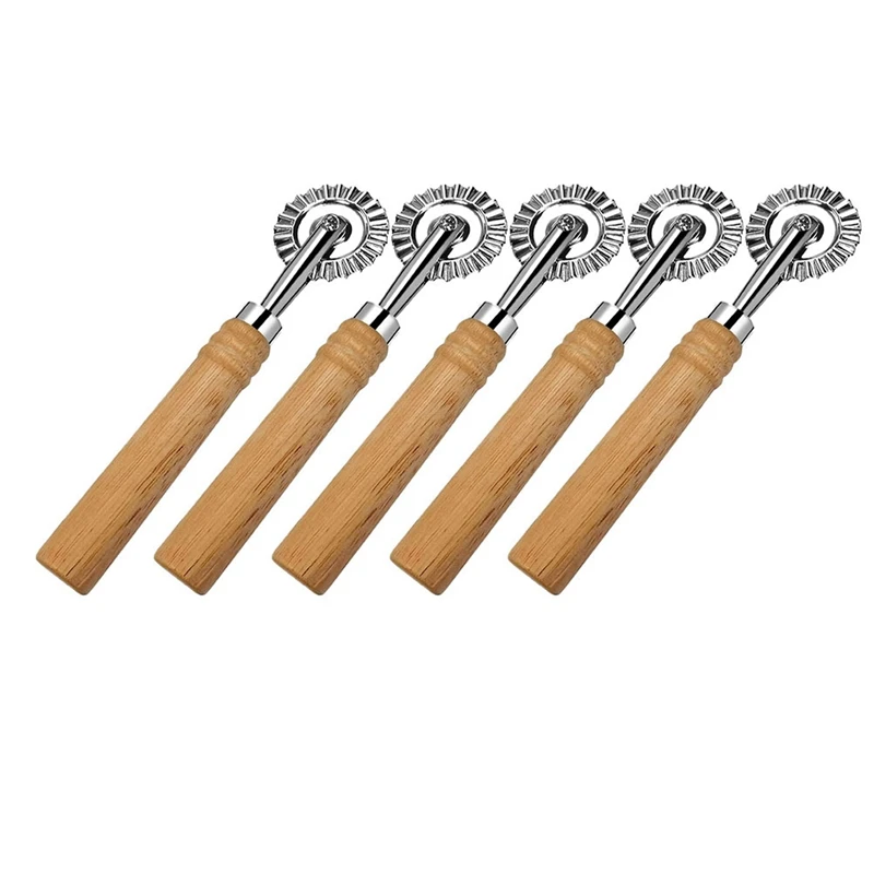 

Колесо для резака для макаронных изделий, зеркальное колесо для резака с длинной деревянной ручкой для дома и кухни