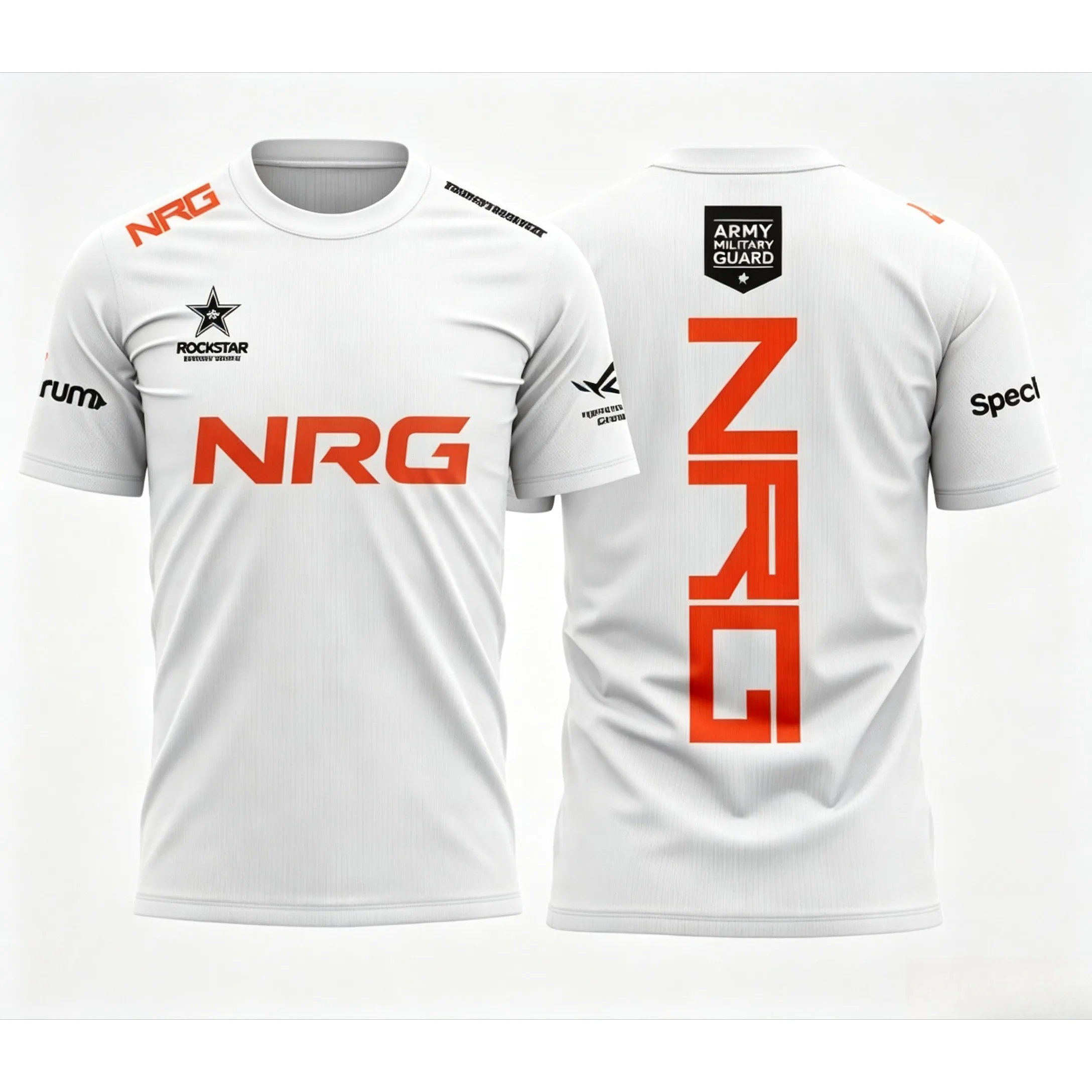 NRG Team 2026 Weißes Neues Uniform-T-Shirt Mode E-Sport Spiel Club Valorant Ethan Oberteile Herren Streetwear Kurzarm Rundhals-T-Shirt