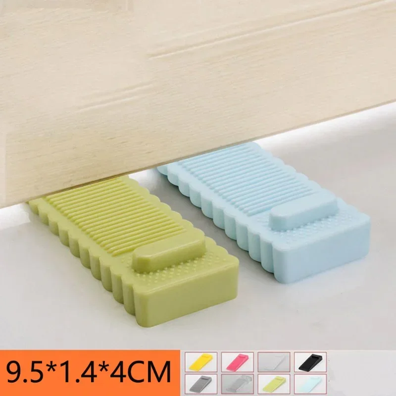 Safety Silicone Door Stop Stoppers Non-Slip Block Wedge Doorstops Home Office Door Rear Retainer Anti-collision Protect Hardware