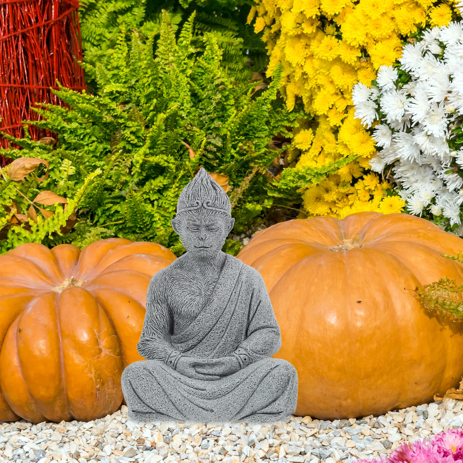 

Mini Buddha Statue Monkey Ornament Garden Decor Fish Tank Figure Stone Powder Desktop Home Gift Stable Base Exquisite