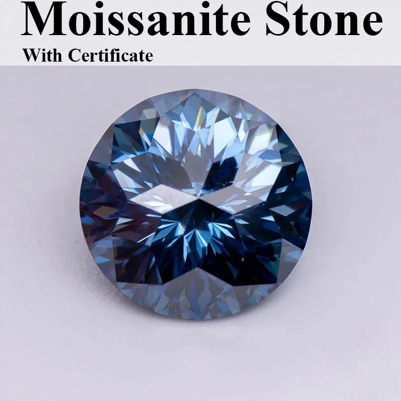 

Moissanite Stone Natural Color Royal Blue Special Emperor General Cut Round Shape Lab Grown Gemstones With Certificate