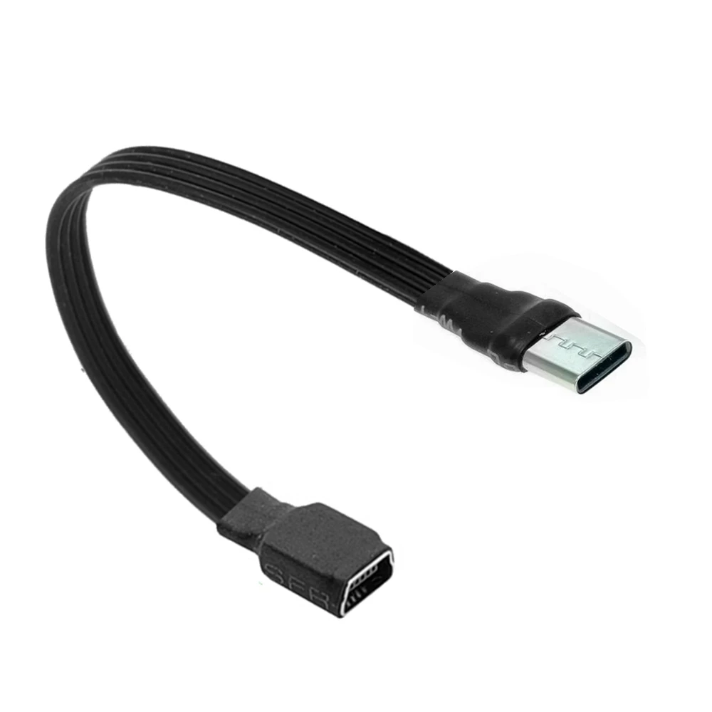 Cable de silicona suave con puerto en T, Mini USB hembra a tipo C macho a MINI micro adaptador de carga Ad, 5CM, 10CM, 20CM, 30CM, 50CM, 1M, 5CM-3M