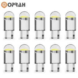 Oprah 10pcs W5W LED T10 Car Lights COB Glass White 6000K Truck Vehicle Interior Dome Reading DRL Bulb License Plate Lamp 24V
