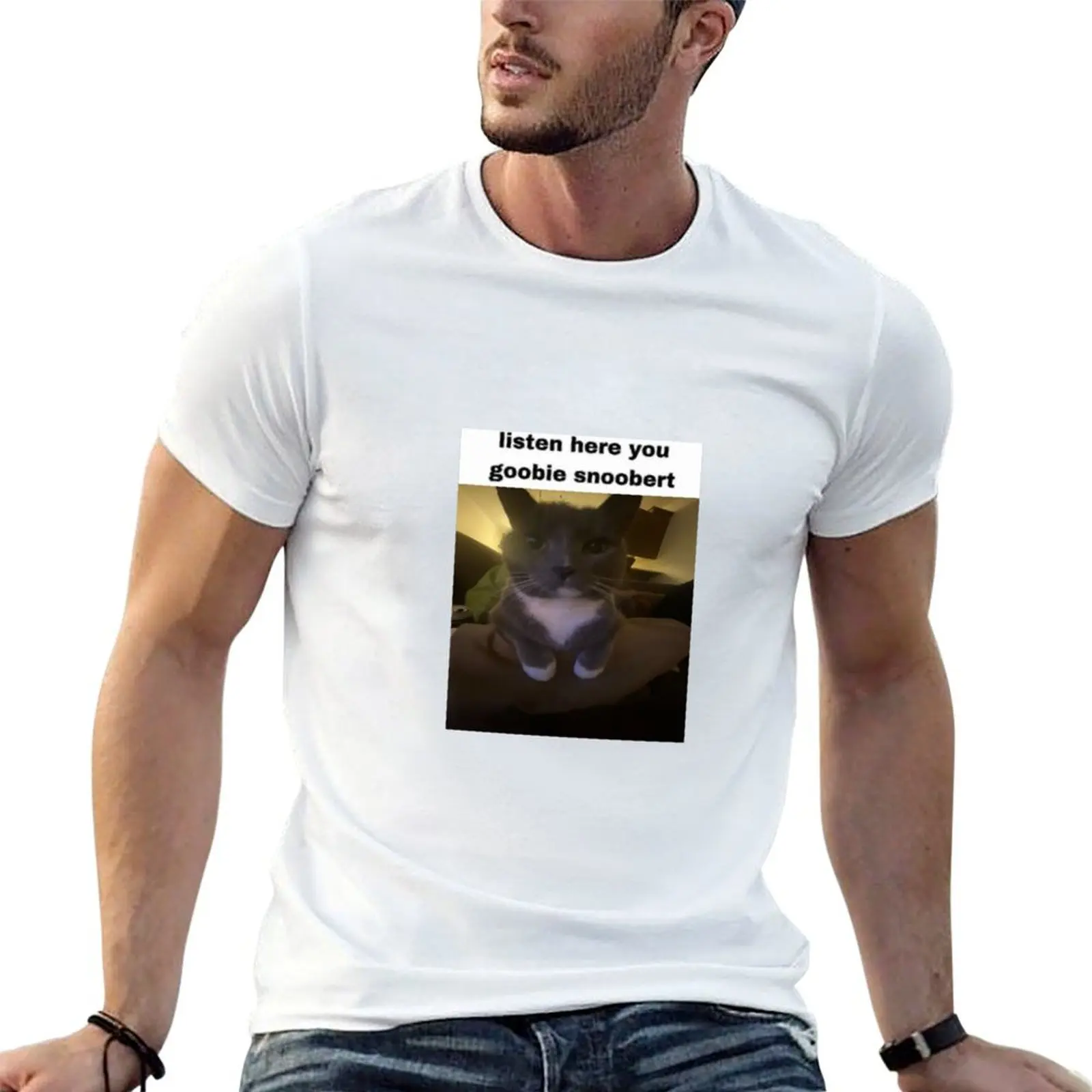 Camiseta de algodón pesado para hombre, camiseta de hombre, camiseta de hombre de algodón pesado, escuche aquí, you goobie snoobert