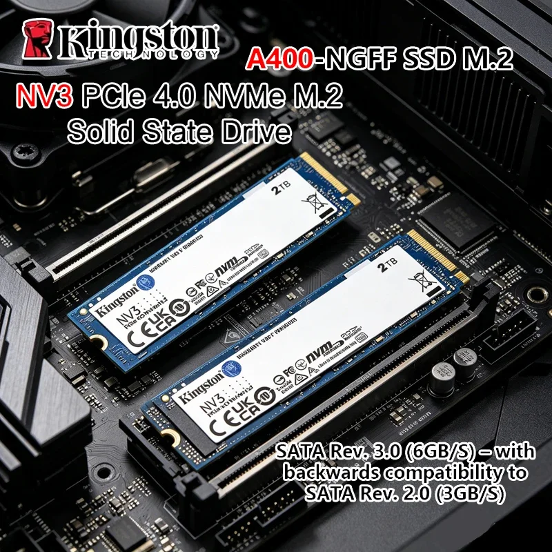 Unidad de estado sólido Kingston NV3 A400 M.2 2280 SSD, 120G/240G/480G/1TB/2TB SATA NVMe de alta velocidad para juegos, portátiles y PC de escritorio.