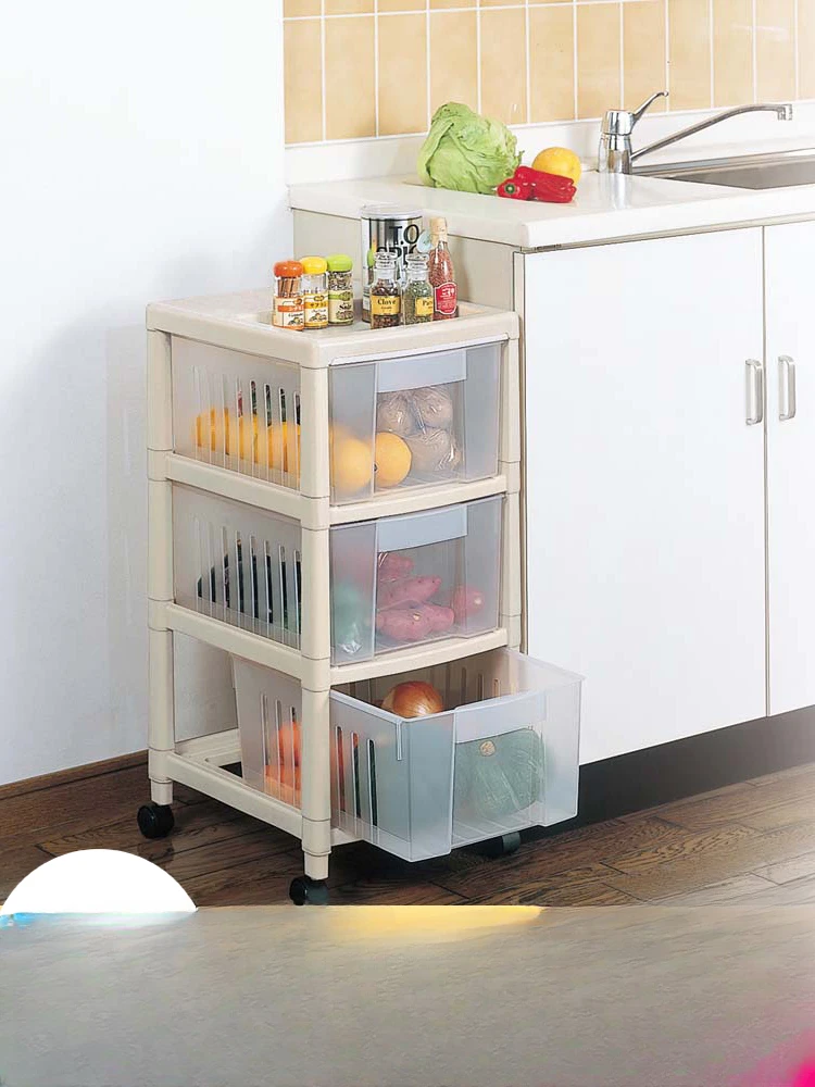 Imported kitchen cabinets multi-storey floor-to-ceiling vegetable storage racks fruit baskets storage cabinets layered racks