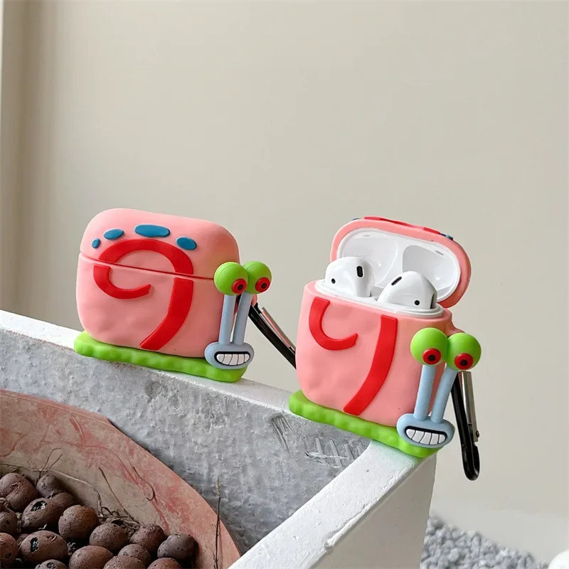 

Cartoon Snail Case for AirPods 4 Airpod 1 2 3 Pro Pro2 Bluetooth Earbuds Charging Box Protective Earphone Case Cover