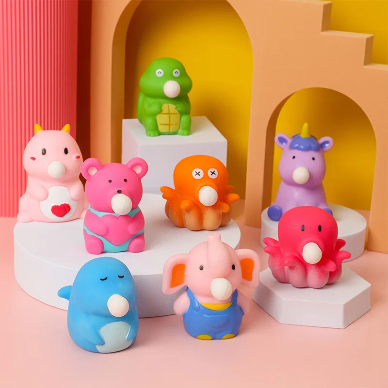 Miękka zabawka zwierzęca śliczna antystresowa piłka wycisnąć zabawki zwierzęce Abraact miękkie lepkie Squishi zabawki antystresowe zabawny prezent J76