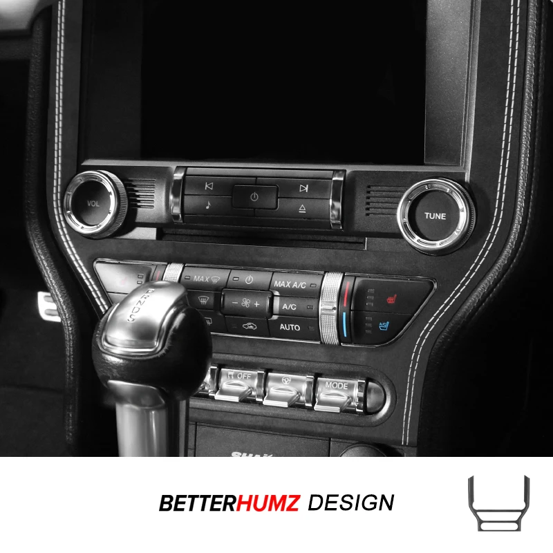 Para Ford Mustang 2015-2023 hecho de Alcantara consola central CD Panel de aire acondicionado pegatina embellecedora accesorios de ajuste Interior de coche