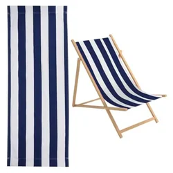 Beach Lounger Replacement Cloth Polyester Cloth Fabric 120x44Cm Blue And White Stripes Folding Chair Cover Parts