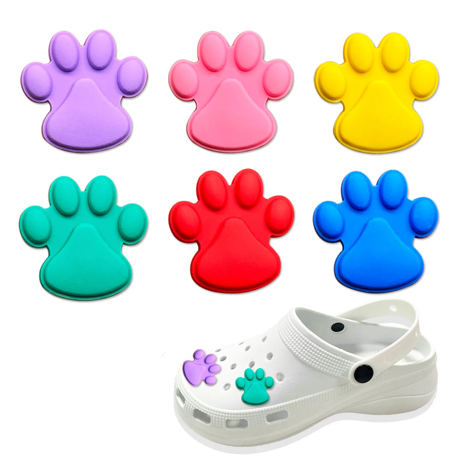 6pcs/set The ball of the foot Shoe Charms Shoe Flower Cute Cartoon Funny Shoe Accessories Fit shoes Clog Decorations Buckle Unis