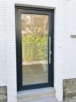Customized Large Panel French Balcony Double Door Transparent Aluminium Hinged Door Villa Tempered Glass Exterior Casement Doors