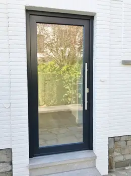 Customized Large Panel French Balcony Double Door Transparent Aluminium Hinged Door Villa Tempered Glass Exterior Casement Doors