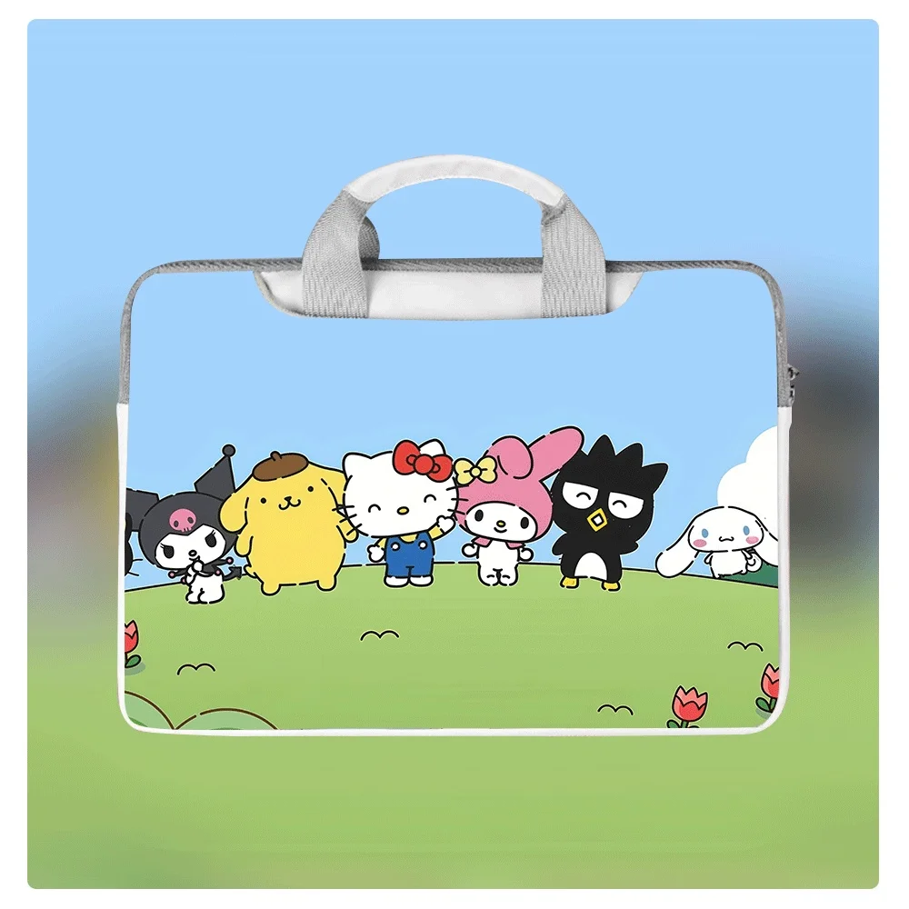 

Сумка для ноутбука Kawaii Kuromi Hello Kitty 12, 13,3, 14, 15,6 дюймов, мягкая сумка для ноутбука из искусственной кожи, сумка с ручкой для девочек, подарок на праздник, день рождения