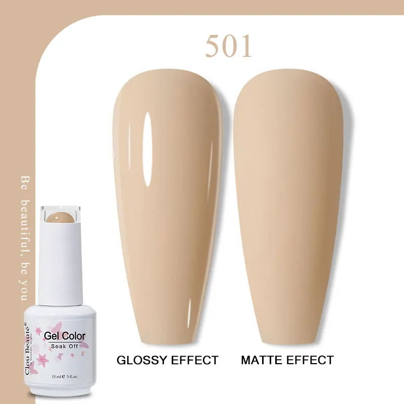 Clou Beaute Nude Series 15ml Matte UV LED Gel Polish Hybrid Varnishes All For Manicure Nails Art Semi Permanent Vernis Nail Gel