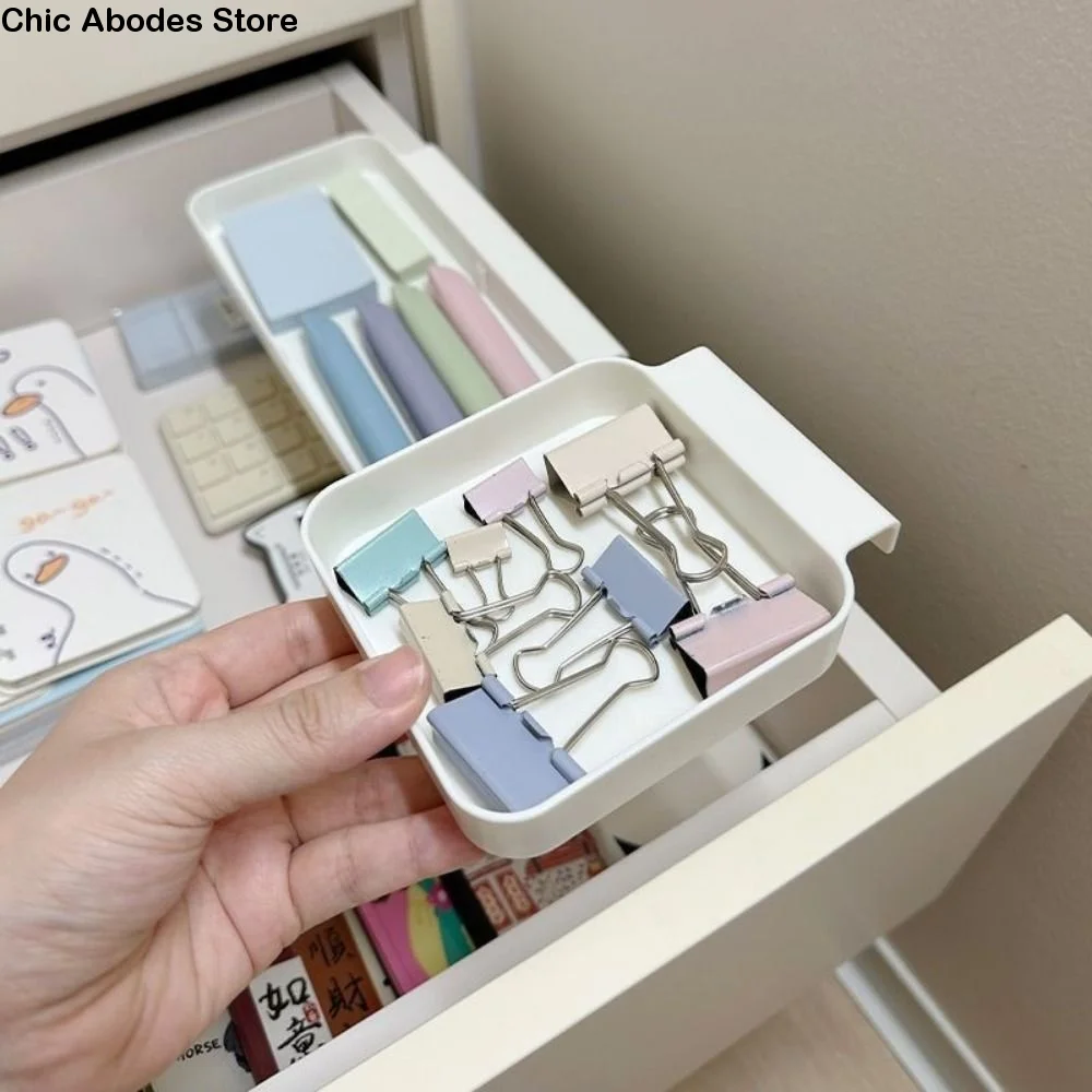 

4PCS Plastic Hanging Storage Box Wall Mounted Space Saving Stationery Storage Box with Dividers Drawers Hanging Organizer
