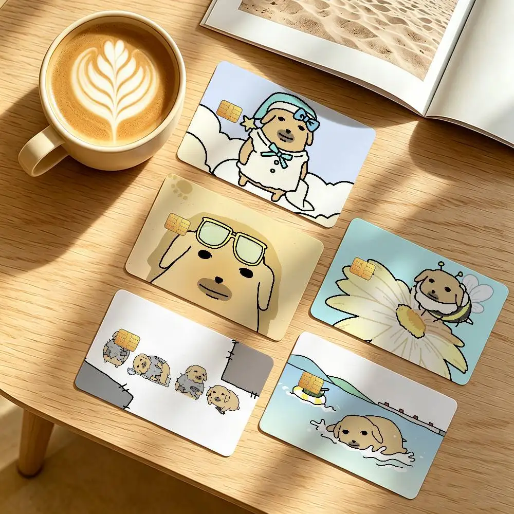 Autocollant de protection pour cartes de crédit et de transport en commun, dessin animé mignon N-Nudaeng, décoration de face de carte imperméable, 4 pièces