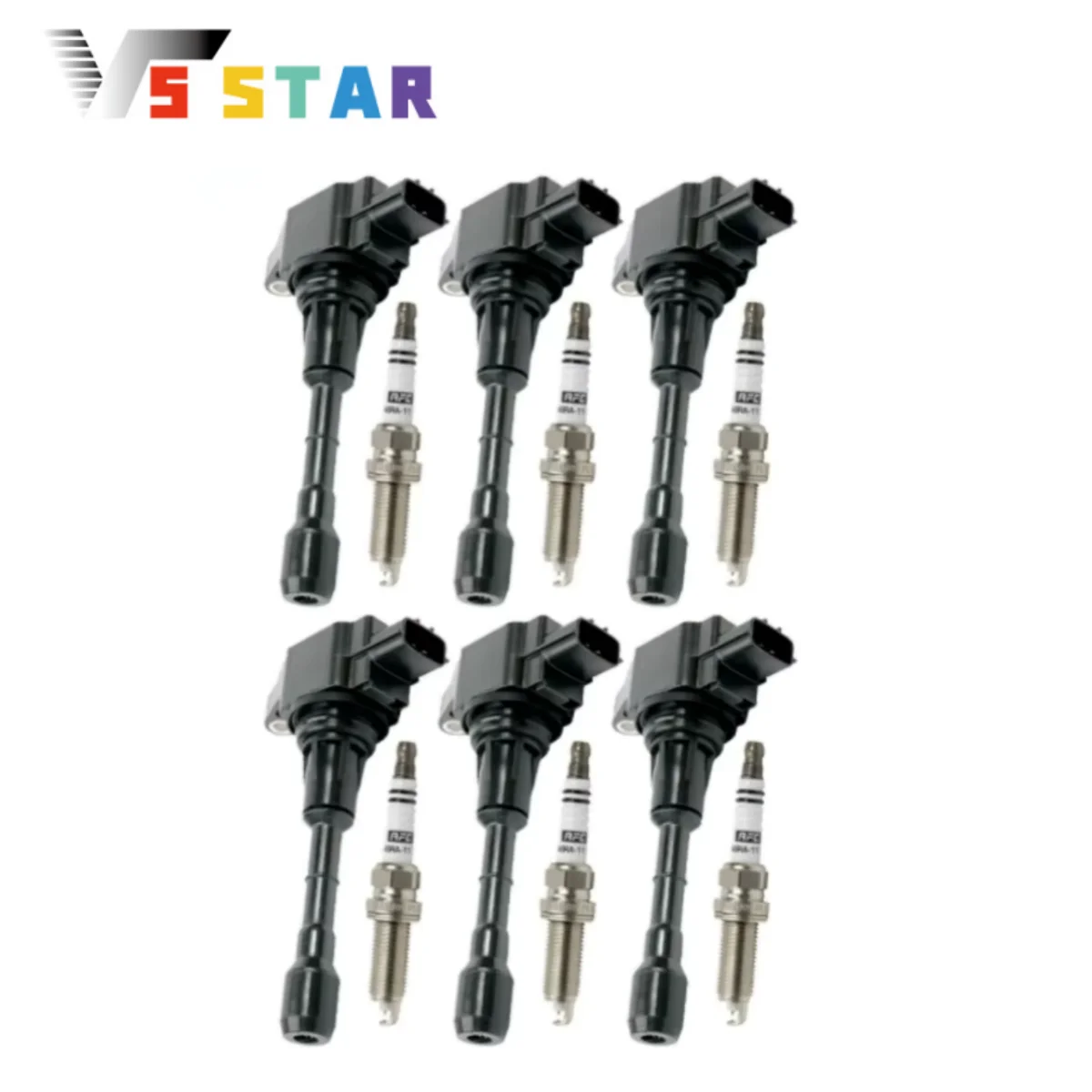 

22448JA10C 22448JA11C 22448JA12D 6pcs High Quality Ignition Coil & Spark Plugs For 2014-2018 Infiniti Q50 Q70 3.5L V6 EL-1074