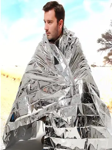 Couverture thermique d'urgence, couverture spatiale coupe-vent en aluminium pour la survie, le Camping, la randonnée, les marathons, Protection contre tous les temps, 1 à 10 pièces