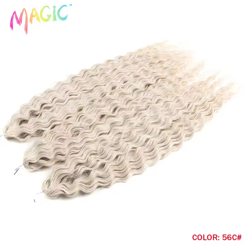 Magic Ariel Curl Hair Water Wave Twist Crochet Hair Synthetic Braid Hair Ombre Blonde 22 Inch Deep Wave Braiding Hair Extension - Image 26