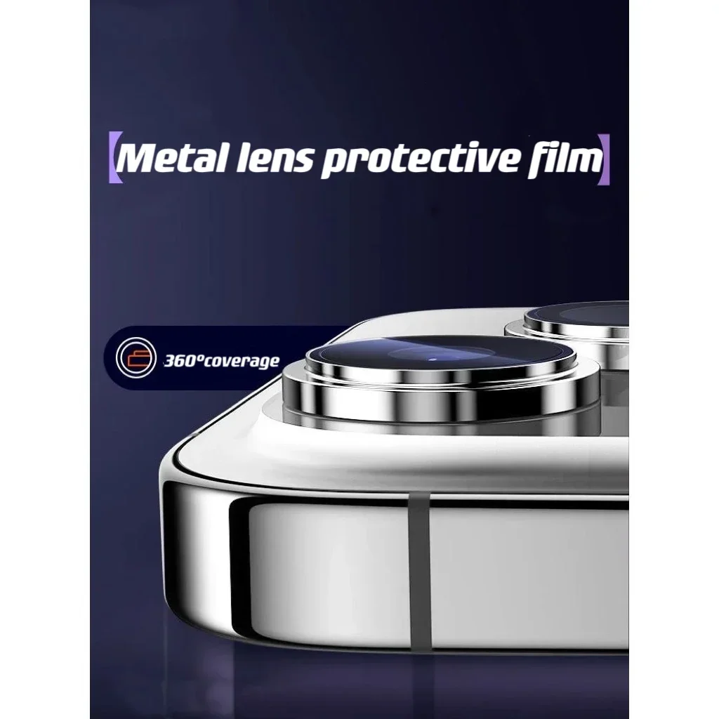 2-3 قطعة حماية الكاميرا آيفون 15 زائد 16 زائد عدسة الزجاج المقسى على آيفون 15 برو ماكس حلقة معدنية حامي الفيلم