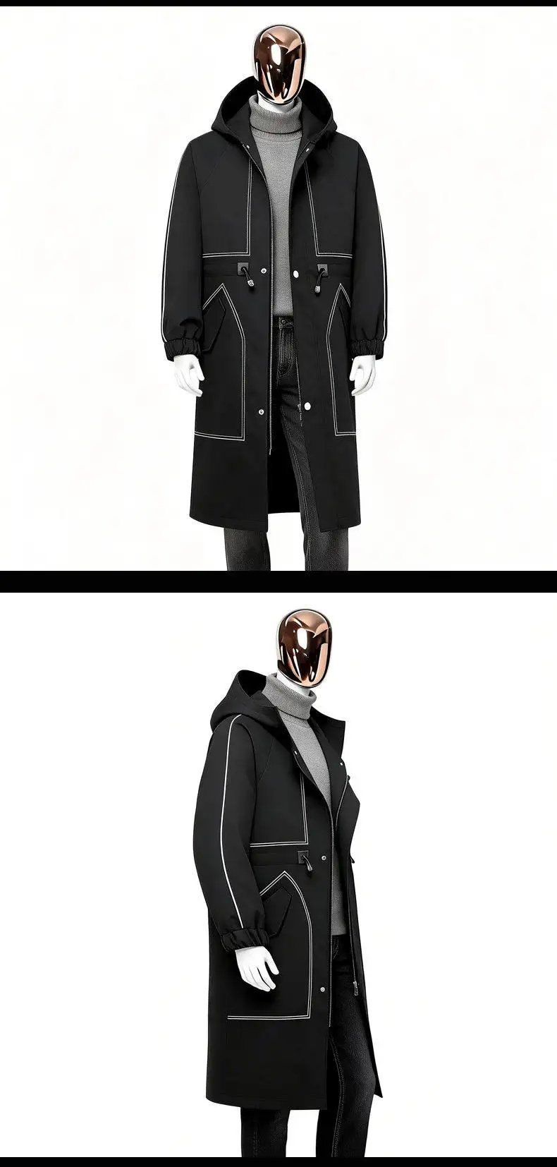 Men's New Hooded Winter Jacket Premium Padded Lined Zippered Parkas Coat - Ultra Warm Urban Style for Chilly Days