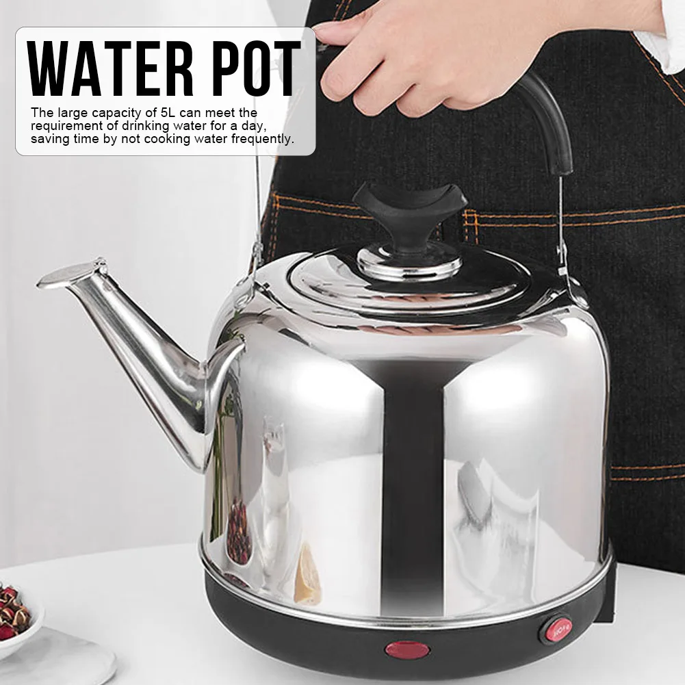 5L Household Stainless Steel Electric Kettle Water Boiler Heating Pot 220V