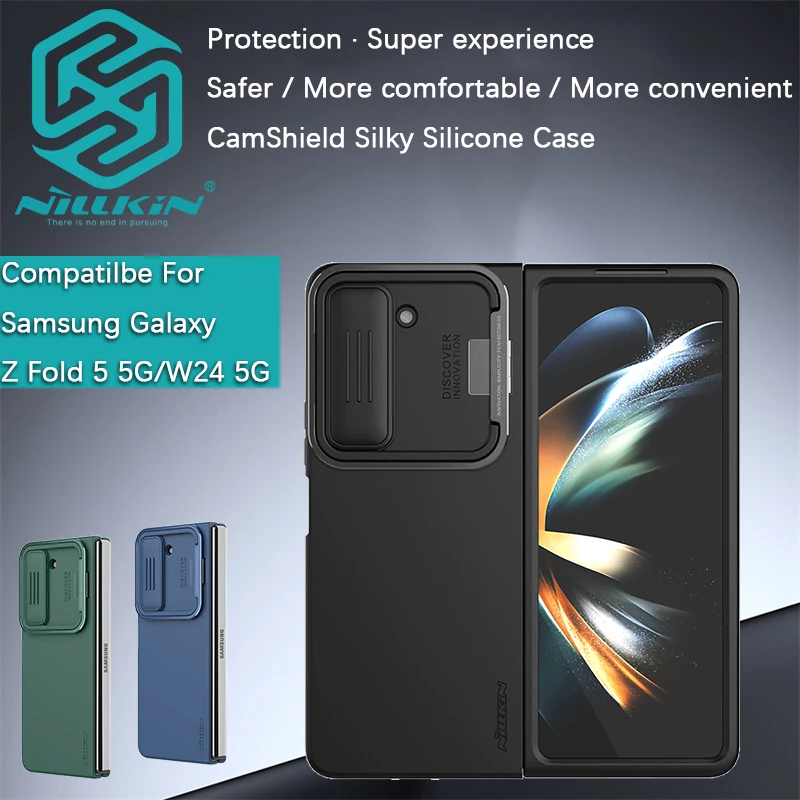 

Чехол для Samsung Galaxy Z Fold 5/W24 Nillkin CamShield, шелковистый силиконовый защитный чехол для объектива, чехол для телефона, держатель для объектива