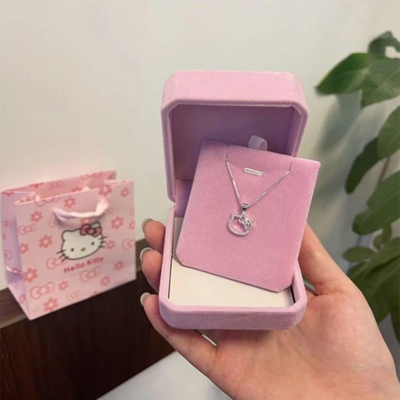 Hello Kitty Birthday Gift Kitty Necklace Female Sweet And Lovely Pendant Collarbone Chain For Girlfriends Walk Gift Hot Selling