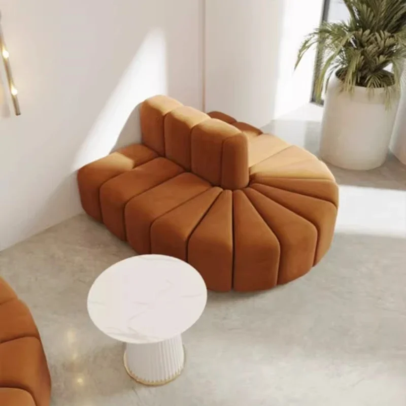 Double-sided seated sofa coffee milk tea shop rest area clothing store beauty salon medical beauty reception leisure round