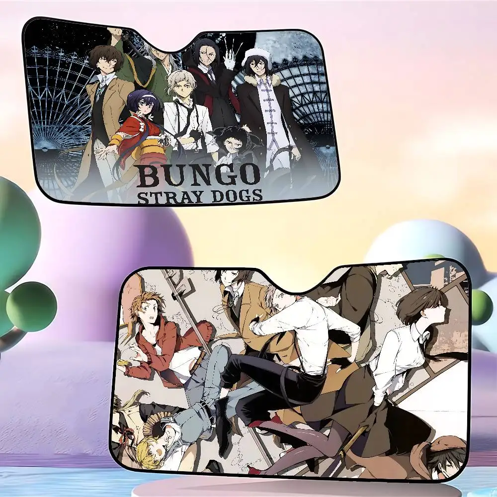 أنيمي B-Bungo S-Stray D-Dogs سيارة الشمس الظل نافذة أمامية ظلة لمعظم سيارات السيدان SUV كتل ماكس الأشعة فوق البنفسجية إبقاء سيارتك باردة