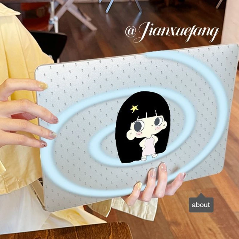 Crystal Cartoon Polka Dot Girl Case for Macbook Air 13.6 M5 M1 Pro 14 M4 Air 15.3 13 M3 15 M2 Mac Cover A3113 A2681 A2442 A2941