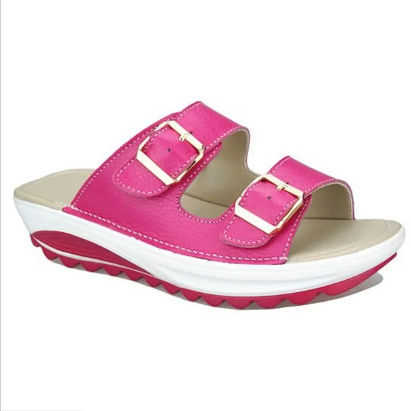 MVVJKE Plus Size 35-42 Hot New Summer Woman Beach Slippers Sandals Casual Double Buckle Clogs Sandalias Women Slip on Flip Flop