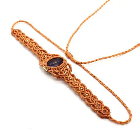 Crystal Braided Macrame Stone Pendant Necklace for Women Natural Amethyst Rose Quartz Handmade Rope Wrapped Weave Chain Jewelry